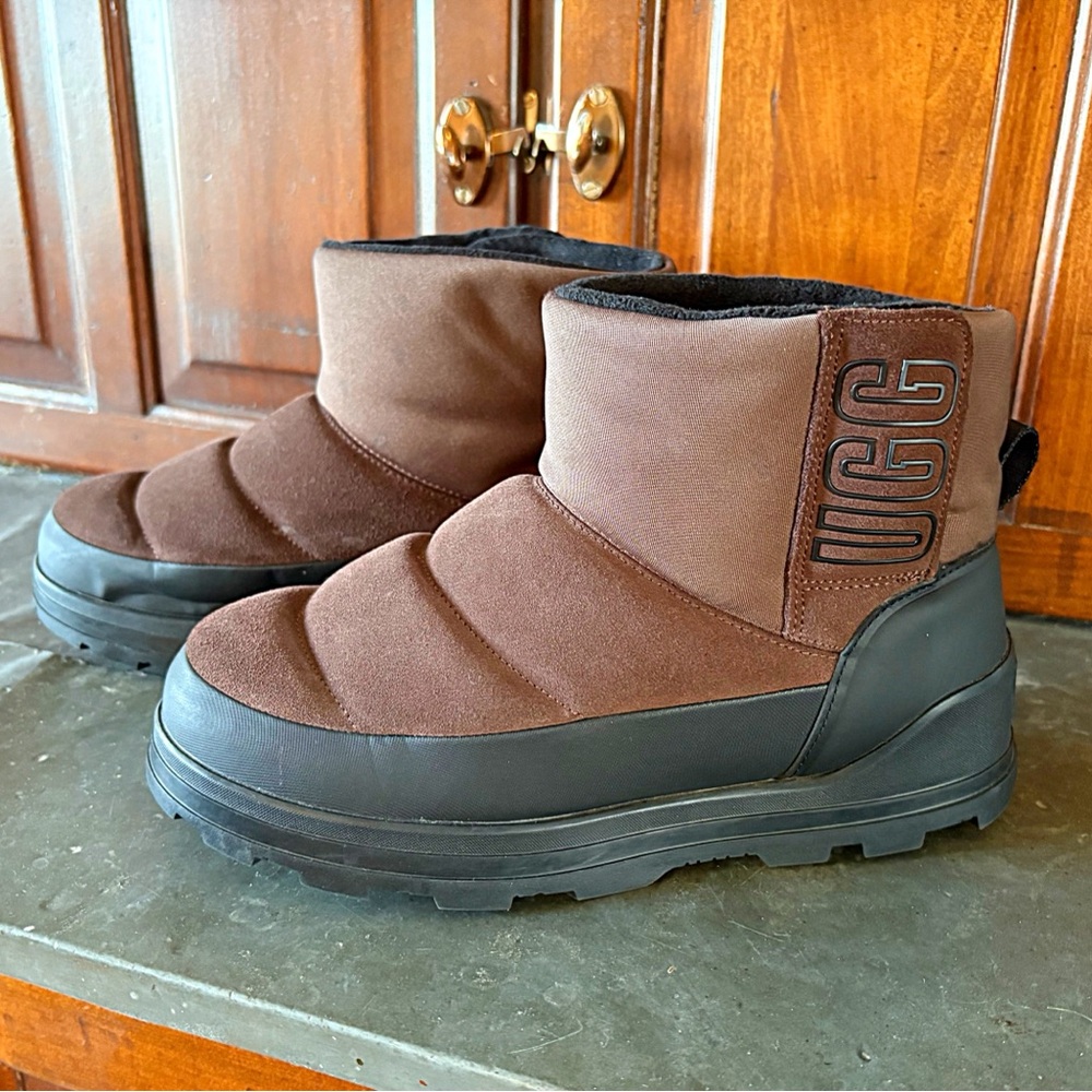 ♥️💖 UGG Classic KLAMUTH MINI SUEDE CLASSIC BOOTS Chocolate Brown EUC - Picture 2 of 16
